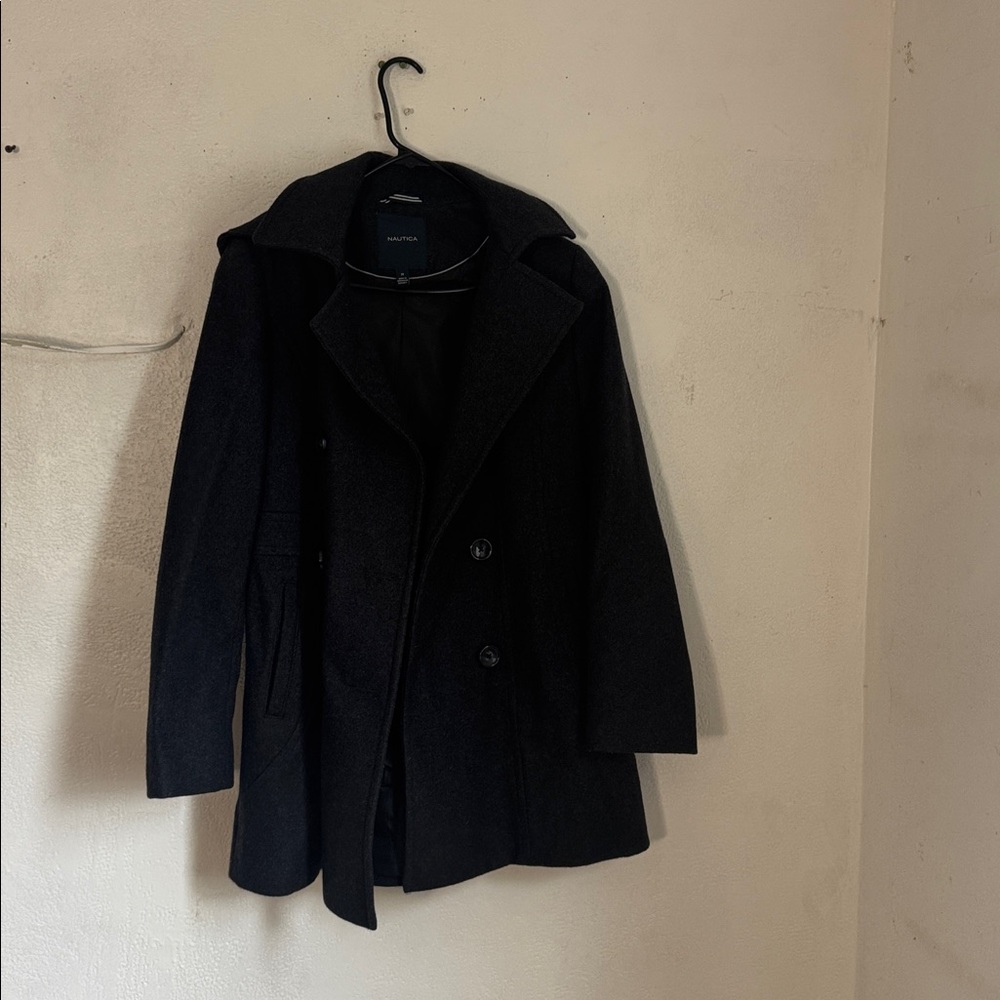Nautica Classic Black Pea Coat for Men